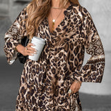 Vivara - Elegant V-Neck Printed Dress