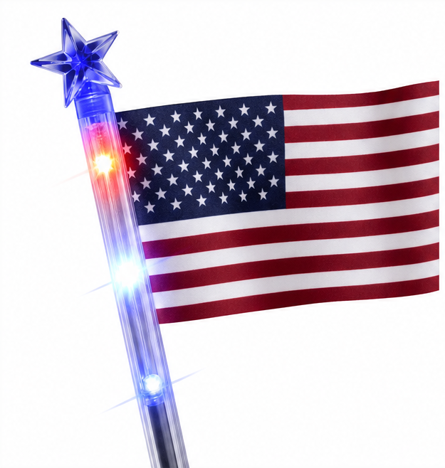Stargrove – Solar American Flag Light Stakes, 8-Piece Set for 4th of July Walkway & Yard Decor
