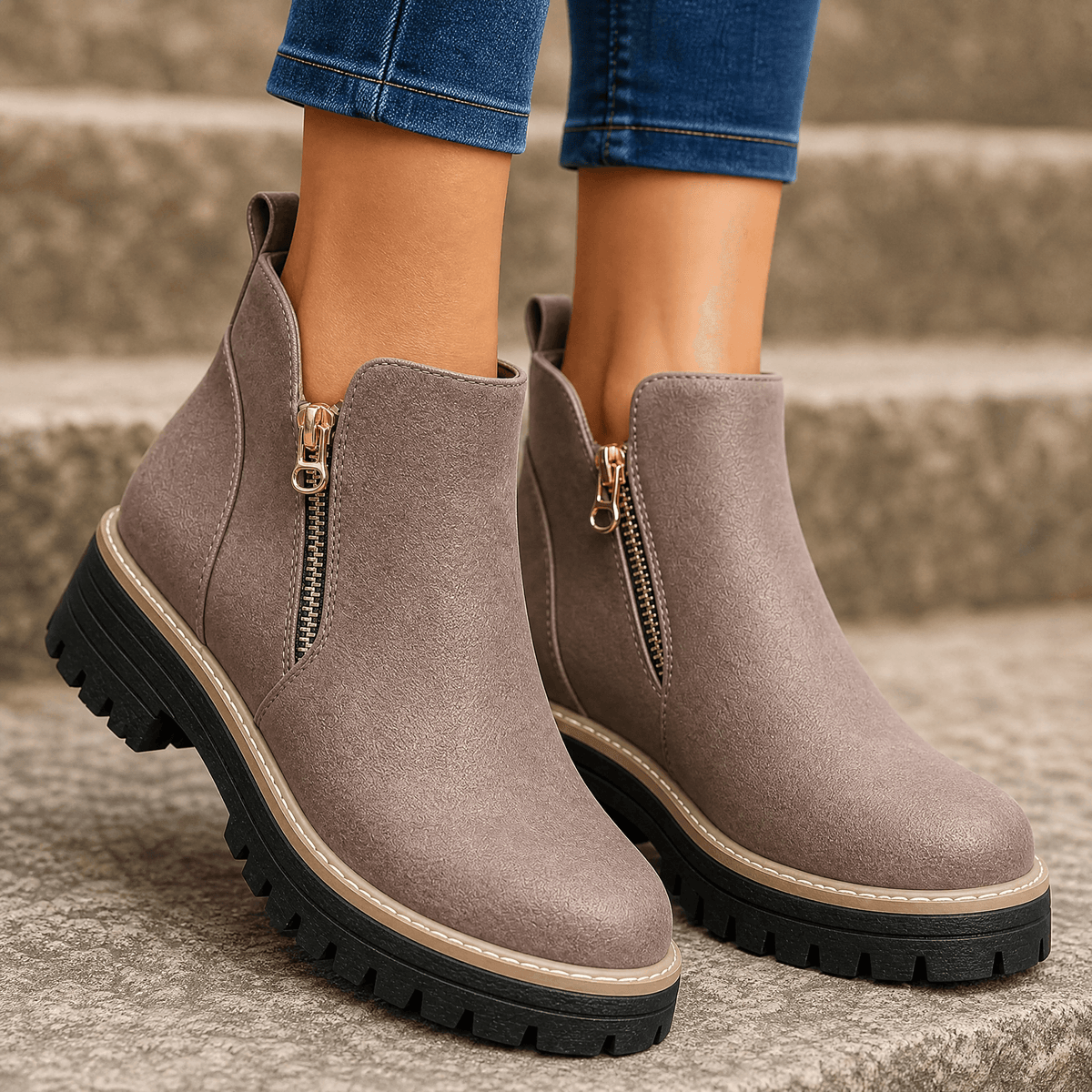 Strida – Women's Cushioned Platform Ankle Boots