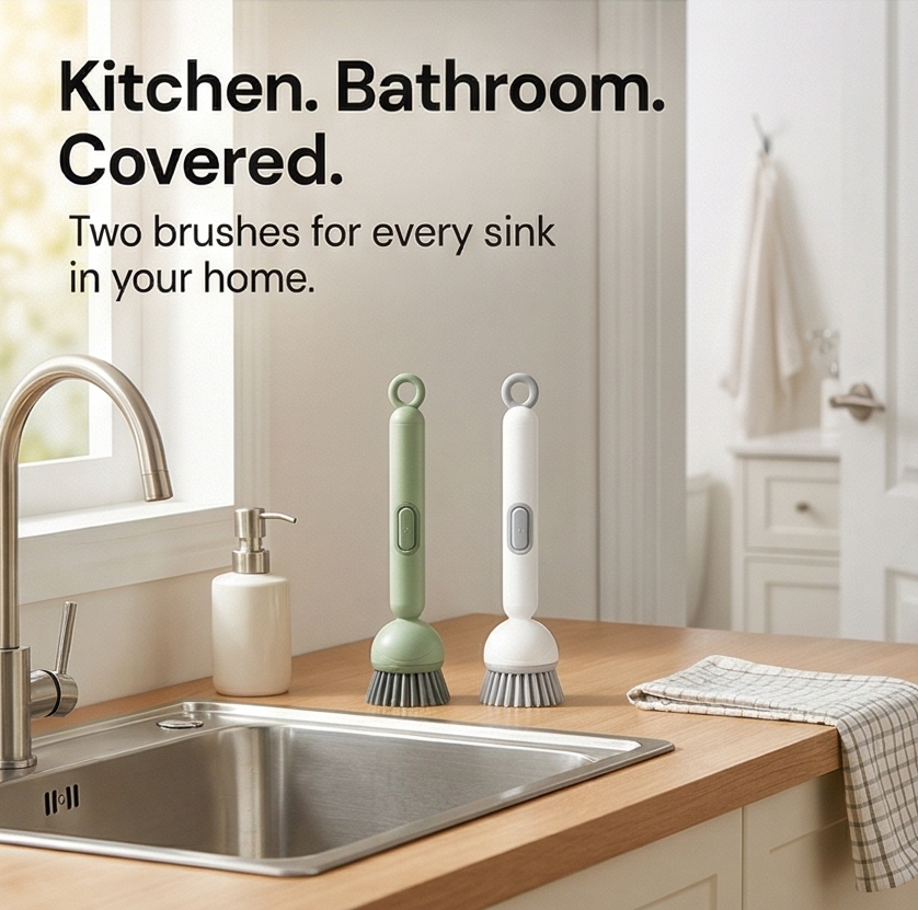 Sudspin – No Leak Dish Brush with Built In Soap Dispenser