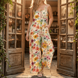 Sunara – Women's Floral Wide-Leg Plus-Size Jumpsuit