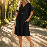 Sunhara – Women's Breezy V-Neck Boho Sundress with Pockets