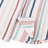 Sunlyn – Striped Short Sleeve Button Down Shirt, Relaxed Summer Blouse for Women