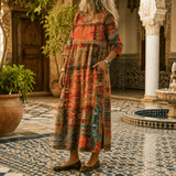 Tessara – Women's Painterly Patchwork Midi Dress