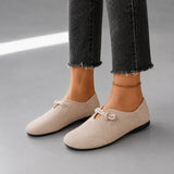 Solette – Knot Strap Suede-Look Mary Jane Flats for Women