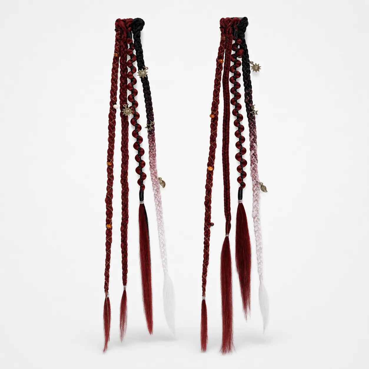 Wildera – Boho Beaded Clip-In Braid Extensions with Charms
