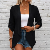 Solelle – Eyelet Waterfall Open-Front Cardigan for Women