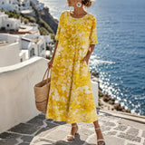 Marivella – Floral Loose Midi Dress with Hidden Pockets