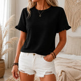Marelle – Textured Flutter Sleeve Top
