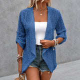 Solelle – Eyelet Waterfall Open-Front Cardigan for Women