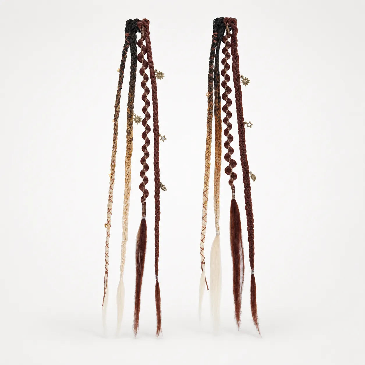 Wildera – Boho Beaded Clip-In Braid Extensions with Charms