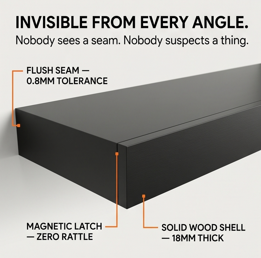 Vaultedge – Floating Wall Shelf with Hidden Compartment