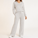 Velaire – V Neck Blouse and Wide Leg Pants Set