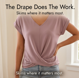 Veluna – Twist-Knot V-Neck Top for Effortless Everyday Style