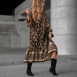 Vivara - Elegant V-Neck Printed Dress