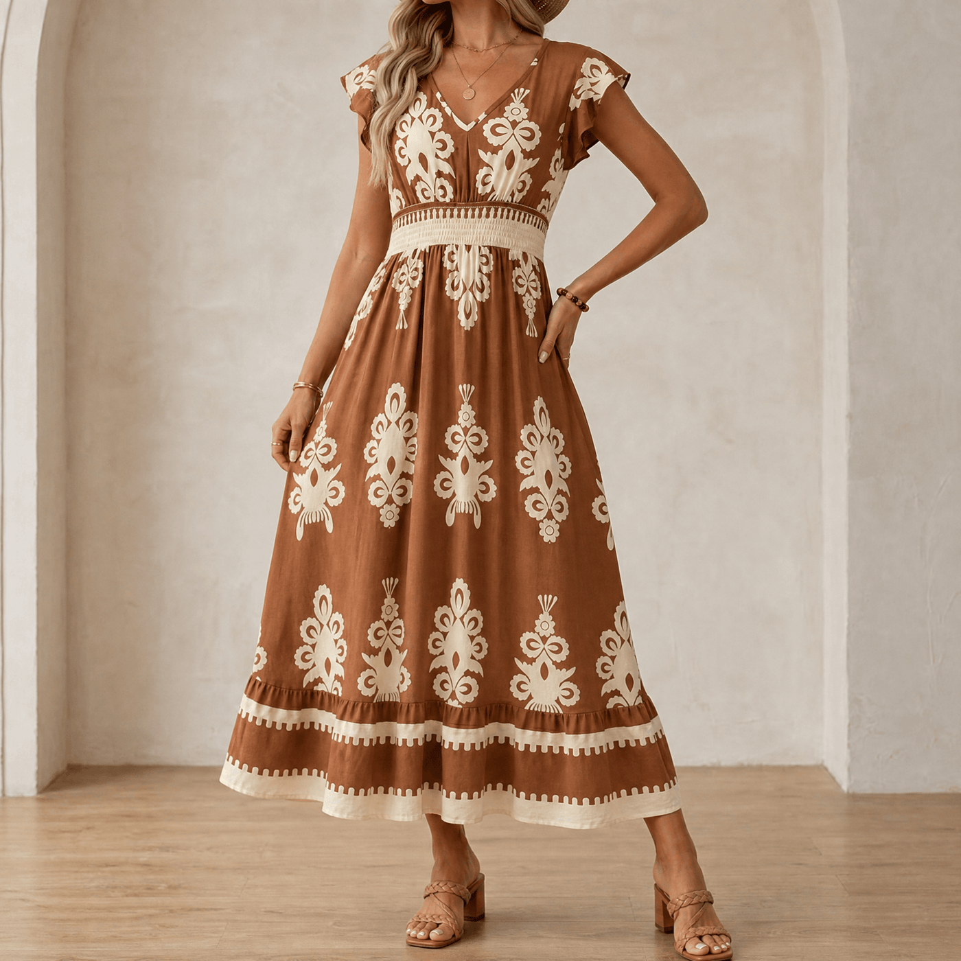 Vivara – Women's Baroque Print Maxi Dress