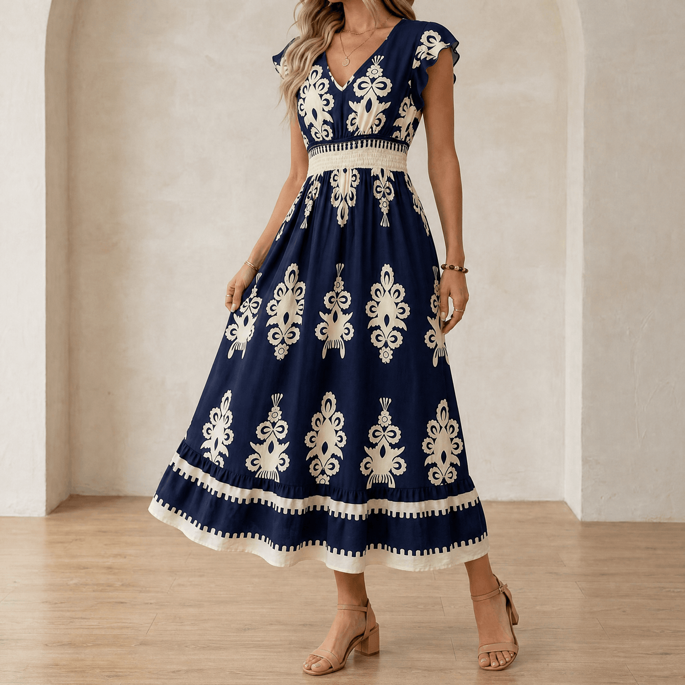 Vivara – Women's Baroque Print Maxi Dress