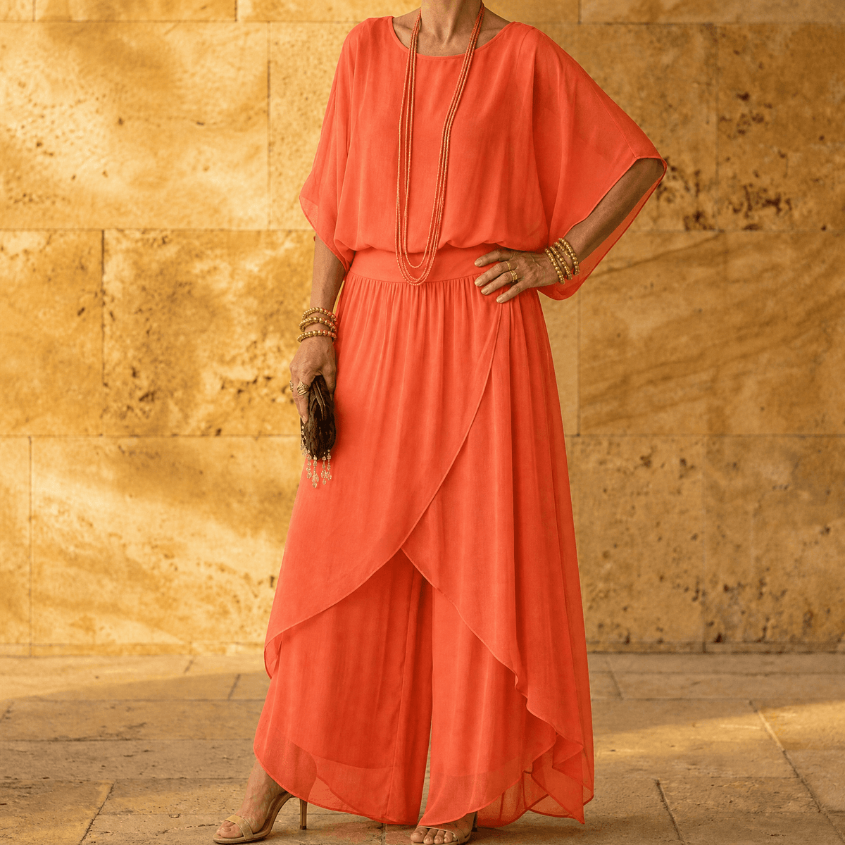 Vivara – Women's Flowy Chiffon Two Piece Set