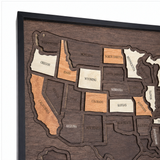 Wanderoak – Wooden USA Travel Map with 3D State Pieces