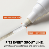 GroutGlo – Waterproof Grout Pen for Bright White Tile