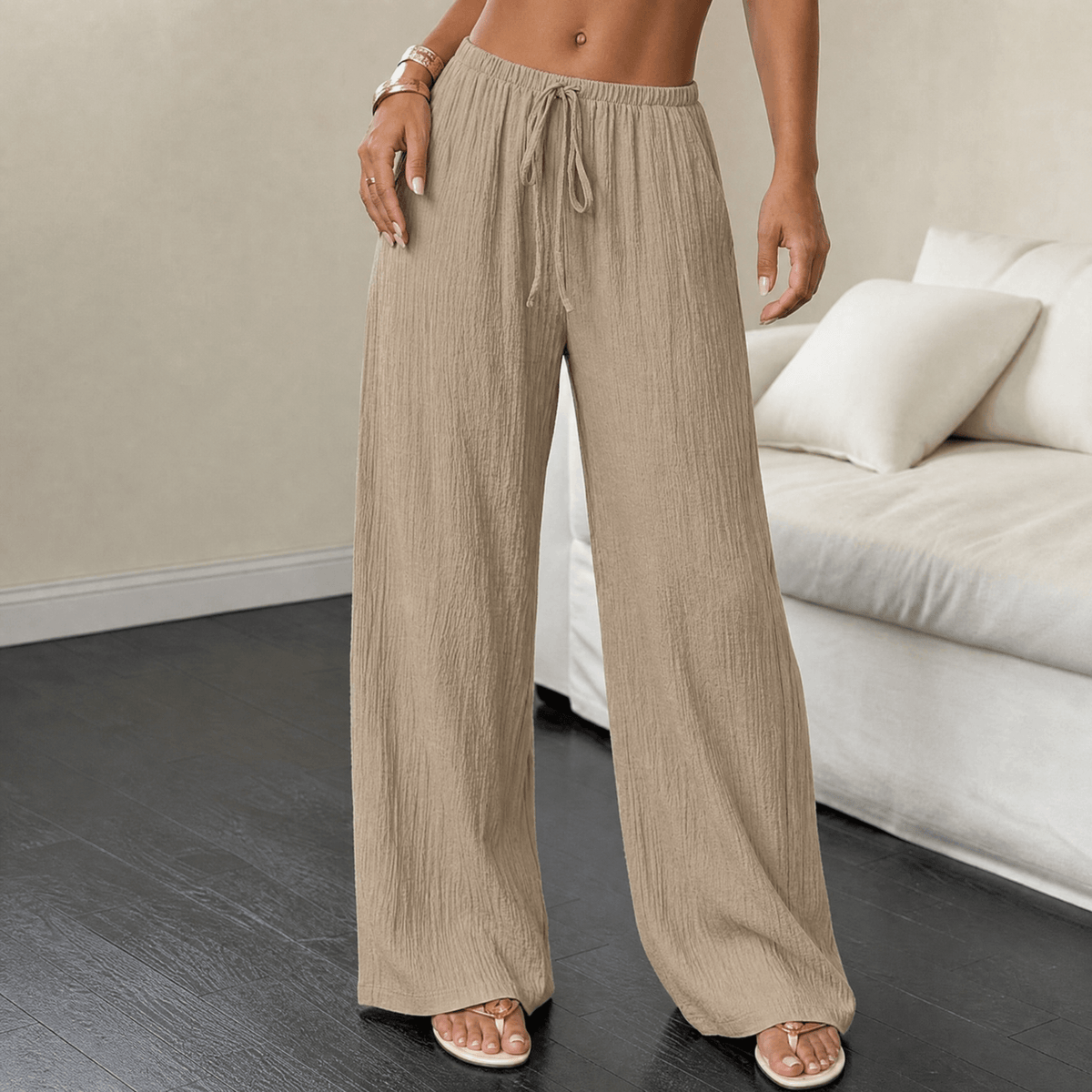 Waverly – Crinkle Textured Wide Leg Pants