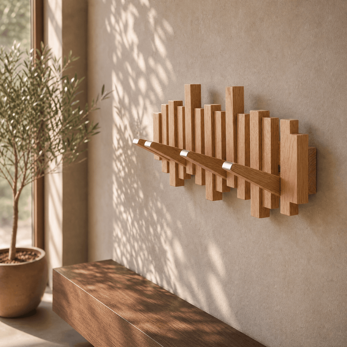 Wovenhall – Sculptural Wood Wall Coat Rack