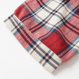 Wrenfield – Plaid Round Neck Blouse with Cuffed Sleeves